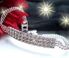 Armband Strassarmband Silber plattiert 18cm lang Schmuck Mode Damen Braut A1323*