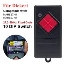 Ersatz Handsender für Dickert MAHS27-01 - 1 Kanal - 27.015 MHz - 10 Dip Switch