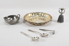 Q28T38- Varia Metall Zinn Geschirr Besteck teils versilbert