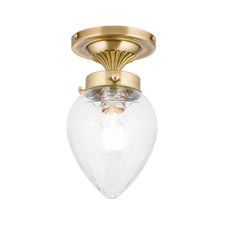 ORION Deckenleuchte Lampe Enna Ø 15 cm bronze transparent Messing Glas E27 Lampe