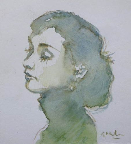 Gerry miller aquarell frau - miller., aquarell-"frau"
