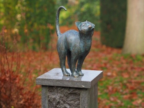Bronzefigur kleine katze - bronzefigur,