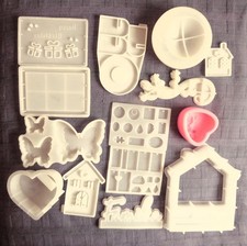 Silikon Formen Gießformen gebraucht, Kerzenwachsreste und Kerzenzubehör  Paket 2