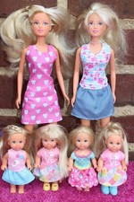 SIMBA STEFFI LOVE 6 PUPPEN K14 MUTTER MIT KIND MÄDCHEN SCHULKIND KLEID SCHUHE