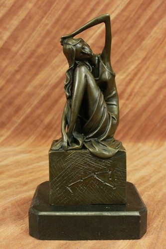 Bronze jugendstil statue - bronze,