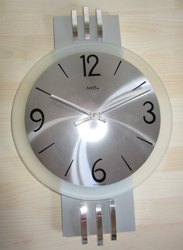 Ams wanduhr silber modern - silber,
