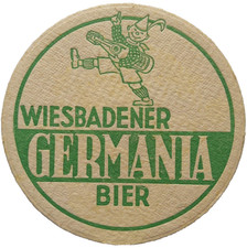 ALTER BIERDECKEL Germania Brauerei Wiesbaden Bierfilze Sammlerstück