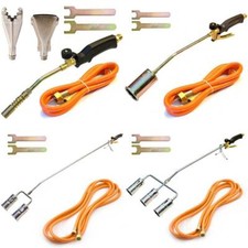 Gasbrenner mit Gasschlauch Düsen Zubehör für Dachdecker Garten Grill Propan