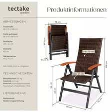 2 Rattan-Hochlehn-Gartenstühle + 1 Fußteil günstig abzugeben