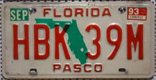 Florida Nummernschild USA Kennzeichen Auto-Schild US car license plate HBK 39M