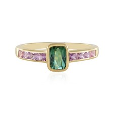 Grüner Benedito-Turmalin Vergoldeter Ring