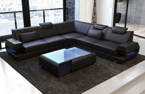 Ledercouch ecksofa led sofa - ledercouch,
