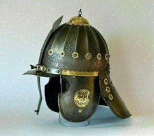 Mittelalterliche Husaren geätzter Helm Museumshelm Eisen & Messing Artikel Ge...
