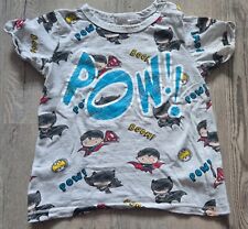 Buntes Superhelden T-Shirt "POW" "Justice League" - Größe 92 - Marke H&M