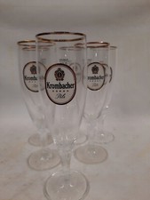 Krombacher Pokal 6x 0,2 l Bierglas geriffelter Stiel glatter Fuß 5*