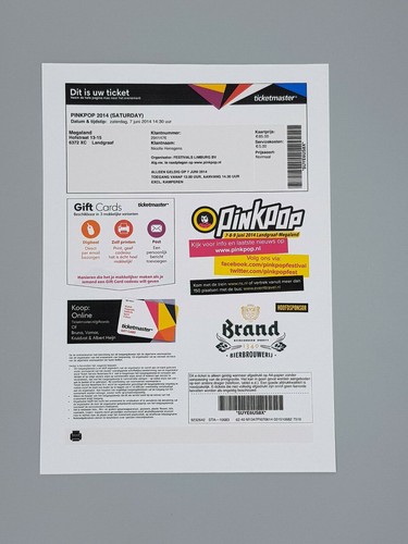 Ticket pinkpop 2014 - 2014, landgraf