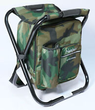 Rucksackhocker mit Kühltasche Sitzrucksack Campinghocker klappbar Camouflage