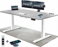 Elektrischer Computertisch Höhenverstellbar Steckdosen USB Kabellos Laden 160x80