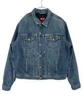 Vintage MUSTANG Jeans Denim Trucker Bomber Mantel Jacke Größe L