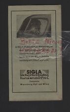 KUNZENDORF WERNBERG WIEN, Werbung 1942, SIGLA Sicherheitsglas GmbH 