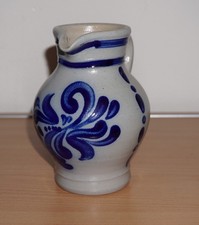 Steingut Krug Blau/Grau Weinkrug Bembel 0,5l - M Schilz