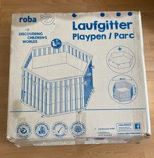 Laufgitter von Roba 6-eckig 120 x 72,5cm mit Rädern