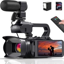 Videokamera Camcorder 6K 64MP 18X Digitalzoom Vlogging Camera mit IR Nachtsicht