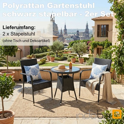 Gartenstuhl polyrattan set - gartenstuhl, 2x