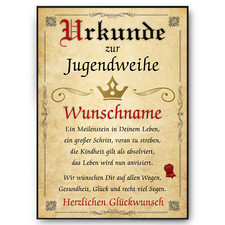 Jugendweihe Urkunde