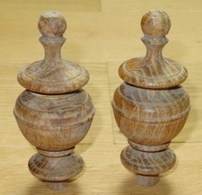 2x alte Jugendstil Applikationen/Zierelemente für Schrank /Vertiko/Aufsatz Eiche