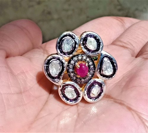 Echter rubin polki - &, diamant
