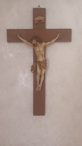 Wandkreuz holz mit jesus - holz,