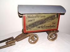 Pferde Hänger Deutsche Gesellschaft für Land & Eisenbahn Möbeltransport um 1910.