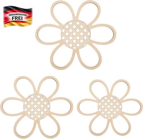Holzblumen wanddeko set - holzblumen, für