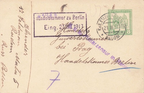 Feldpost karte 1917 von - feldpost,