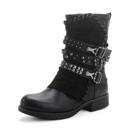Damen stiefeletten biker boots - stiefeletten,