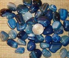 Streifenachat blau - 1,