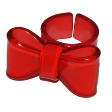 Retro Schleifenring Fingerring Kunststoff groß Rockabilly Gothik Fasching Party