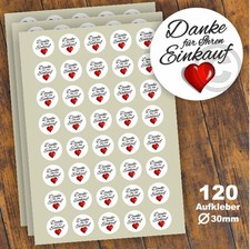 120 Aufkleber "Danke für