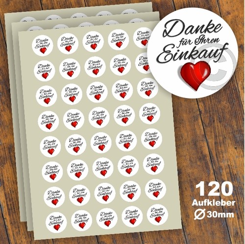 120 aufkleber danke - 120,