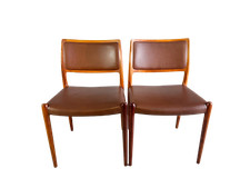 2er Set Niels Otto Møller Stühle Midcentury Model 80 Palisander
