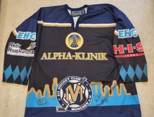 EHC MÜNCHEN tolles Trikot, 44 STEINMANN , ALPHA KLINIK Original-Signiert TOP RAR