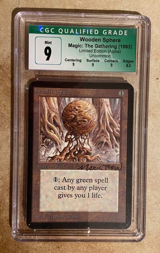 Mtg alpha lea signed wooden - alpha,