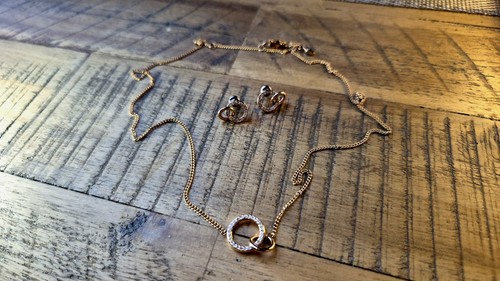Fossil kette und ohrringe - und,