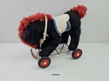 Pferd auf Rädern Ziehtier DDR Holzwollefüllung Kunststoffräder Spielzeug #250554