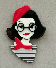 Dame mit halstuch brille hut - dame,