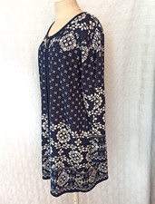 Lange Jacquard Strickjacke in