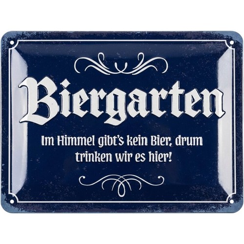 Blechschild biergarten - blechschild,