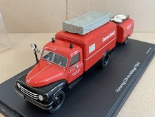 (T-28) Schuco 1:43 Hanomag L28 mit Anhänger TSA 8 Werksfeuerwehr Chemie-Schutz