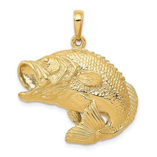 14k gelbgold barsch fisch - 14k,